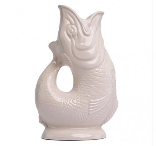 Gluggle Jug Wasserkrug Cream XL aus Keramik im ikonischen Fischdesign