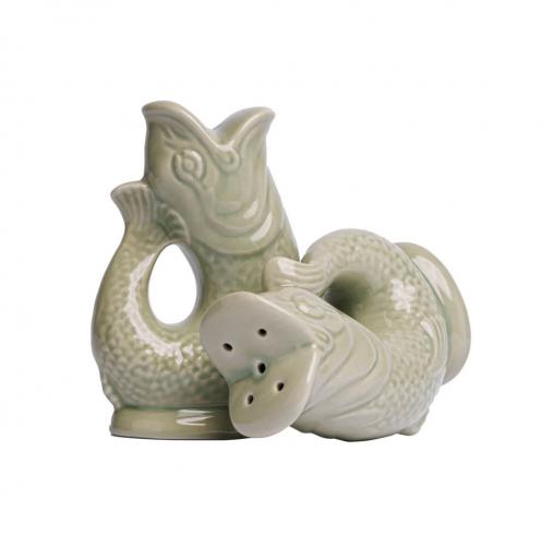 Gluggle Salt & Pepper Set Sage aus Keramik im ikonischen Fischdesign