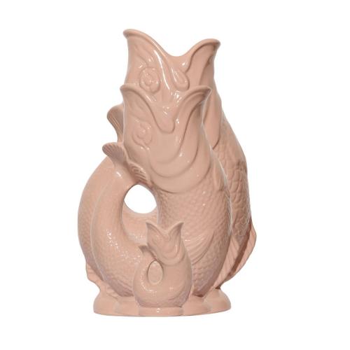 Preview: Original Gluggle Jug Tan XL mit kunstvoll ausgearbeiteten Fischschuppen und glänzender Oberfläche