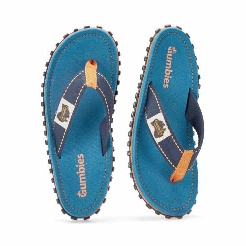 Preview: Bequeme Gumbies Original Tricolor Blue Zehentrenner für Sommer und Urlaub