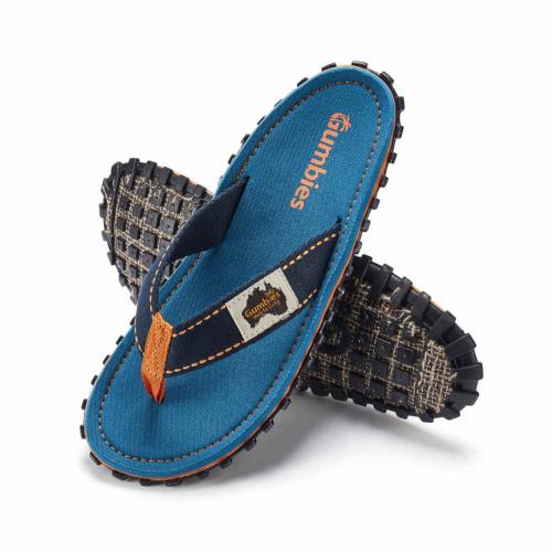 Preview: Stylische Gumbies Original Tricolor Blue Flip-Flops in Blau Weiß Rot
