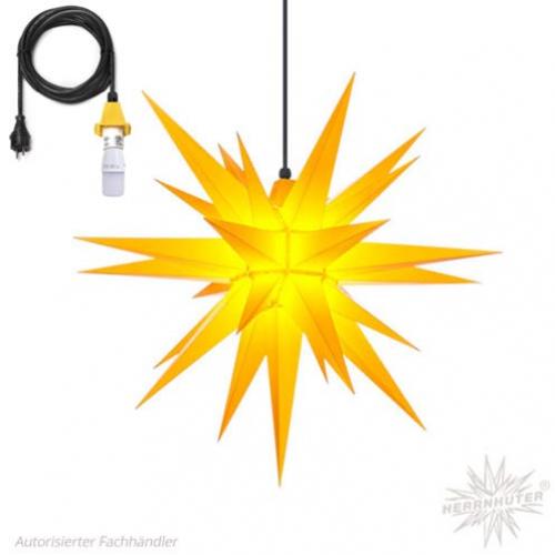Herrnhuter Stern A7 gross für den Innen und Aussenbereich Gelb Set