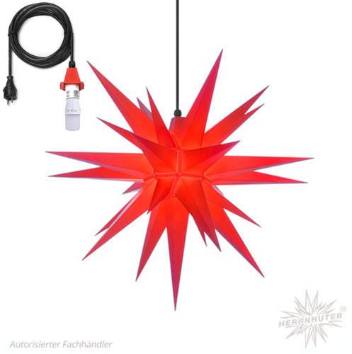 Herrnhuter Stern A7 inkl. Kabel Aussenbereich Rot