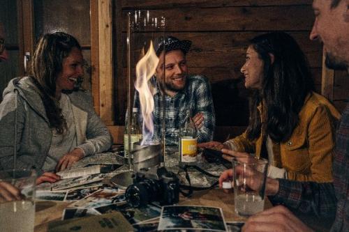 höfats SPIN Tischfeuer Fackel in Silber