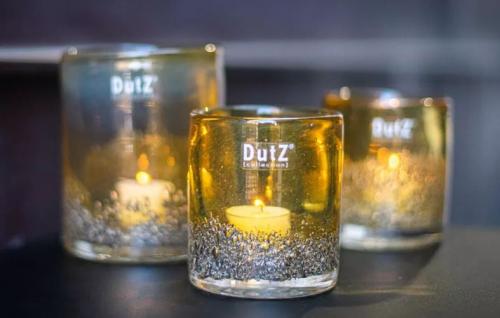 DutZ Zylinder Bubbles Gold, Mood, Teelicht