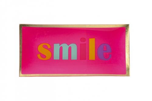 Gift Company Love Plates Glasteller Smile neon pink