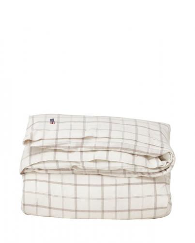 Lexington White/Brown Checked Cotton Flannel Bettwäsche SET