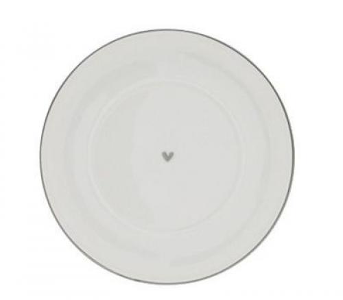 Bastion Collection Plate Cup 15 cm White Heart in Grey, schick, schoen