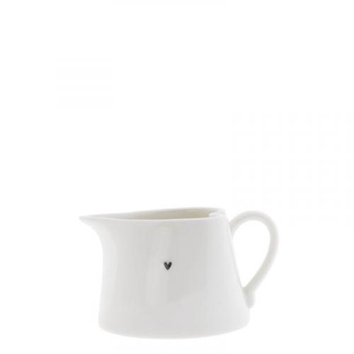 Bastion Collections Sauce Jug White Heart in Black