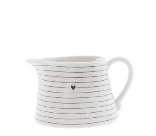 Bastion Collections Sauce Jug White Stripes in Black , schick, modern