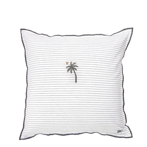 Bastion Collections Kissen White/Black Chambray Palm Tree 50x50
