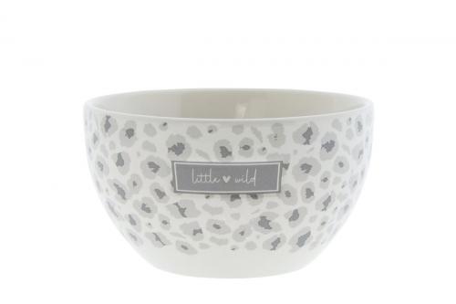 Bastion Collections Bowl White/Leopard Little Wild Grey