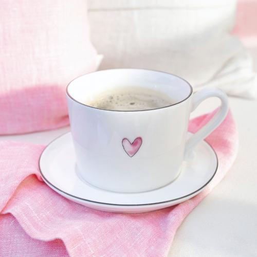 Bastion Collections Tasse Weiß Rosa Herz