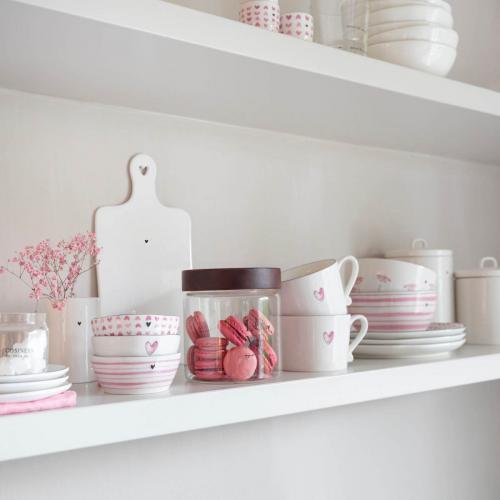 Bastion Collections Tasse Weiß Rosa Herz