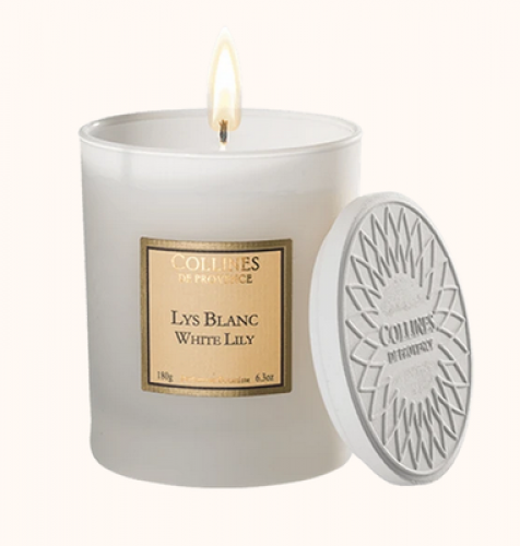 Collines de Provence Kerze Weisse Lillie 180g, frisch, aromatisch