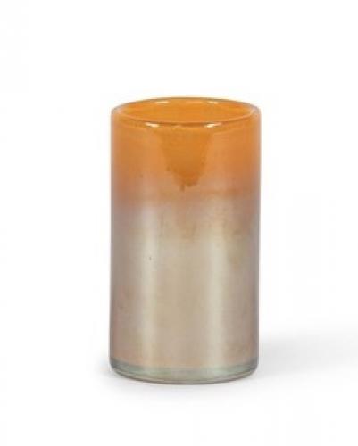 Dekocandle Vase Thick votive Cylinder orange luster