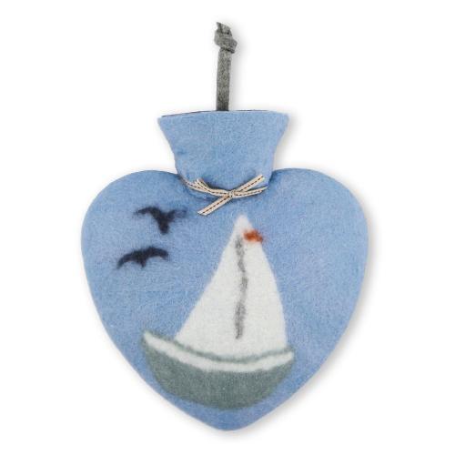 Dorothee Lehnen Herzwärmflasche Segelbootmotiv, aronia