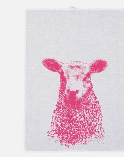 Frohstoff Textilmanufaktur Geschirrtuch - Schaf neonpink