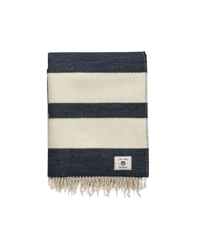 Gant Decke Stripe Wool Evening Blue