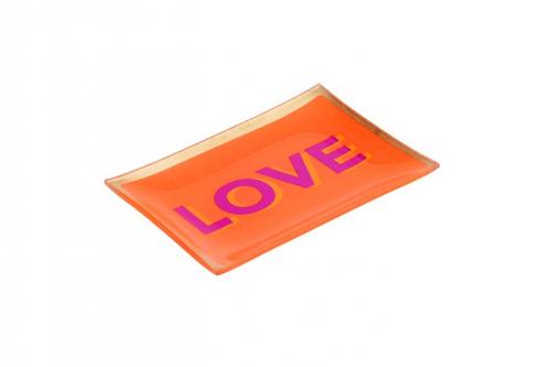 Gift Company Teller Love Plates Glasteller Love orange, Mood, schoen, fein