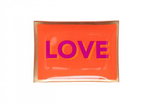 Gift Company Teller Love Plates Glasteller Love orange, Teller, Freude, bunt