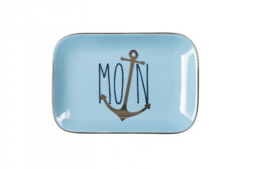 Gift Company Love Plates Glasteller, Moin, blau