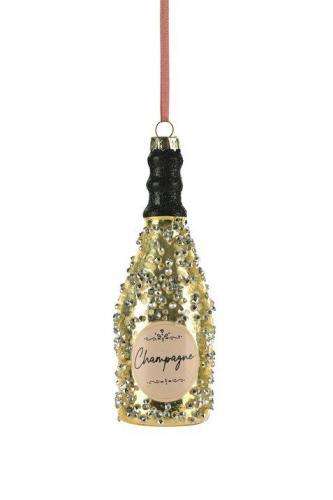 Gift Company Hänger Flasche Champagner mit Strasssteinen gold