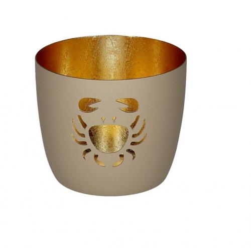 Gift Company Madras, Windlicht Krabbe, sandstone, gold