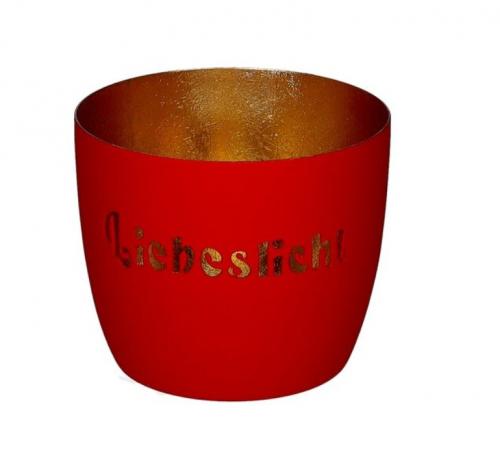 Gift Company Madras, Windlicht Liebeslicht, rot,gold