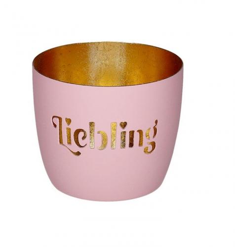Gift Company Madras, Windlicht Liebling rosa, gold