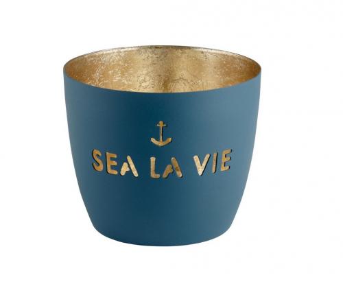 Gift Company Madras, Windlicht Sea la vie petrol, gold