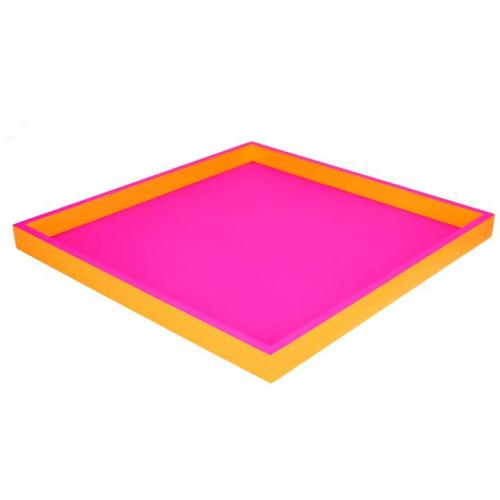 Gift Company Neo Tablett, quadratisch 2 farbig, neon rosa