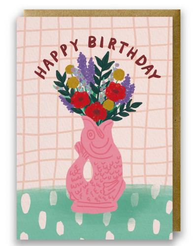 Guggle Jug Happy Birthday aufklappbare Grußkarte Pink