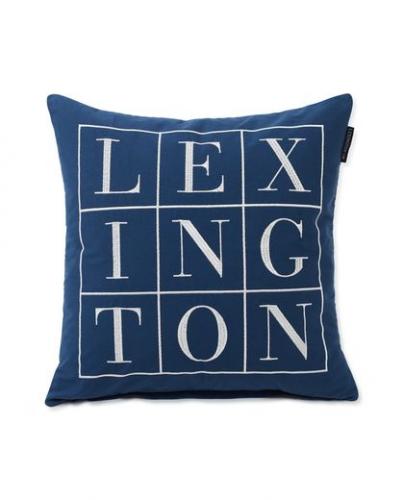 Lexington Kissenbezug Logo Cotton Twill Blue, wunderschoen, kuschelig, Logo