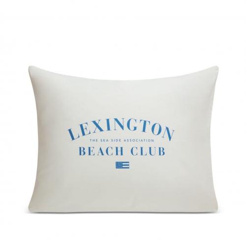 Lexington Kissenbezug Printed Organic Cotton Poplin White/Blue, schoen, fein