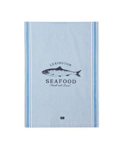 Lexington Küchentuch Seafood Striped & Printed Blue, Fein, Trocknen, schick