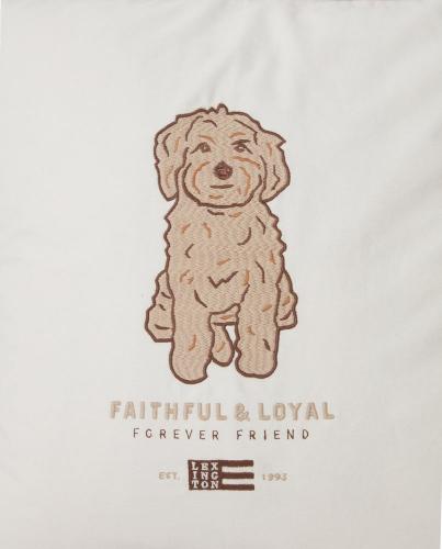 Lexington Kissenbezug Dog Emboidered Organic Cotton Twill 