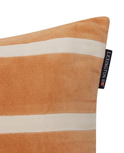 Preview: Lexington Kissenbezug Striped Organic Cotton Velvet Mustard Beige