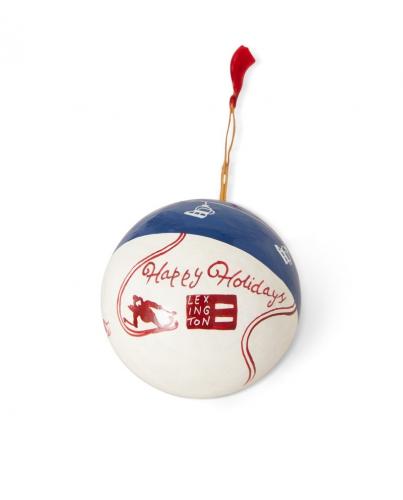 Preview: Lexington Papier Maché Weihnachtskugel Christmas Ornament SET Blue/White/Red