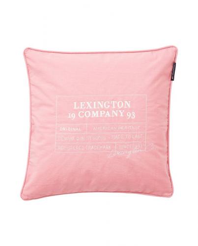 Lexington The Logo Organic Cotton Twill Kissenbezug Pink White