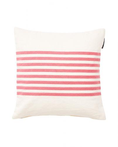 Lexington Embroidery Striped Linen/Cotton Kissenhülle