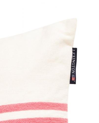Preview: Lexington Embroidery Striped Linen/Cotton Kissenhülle 60x40