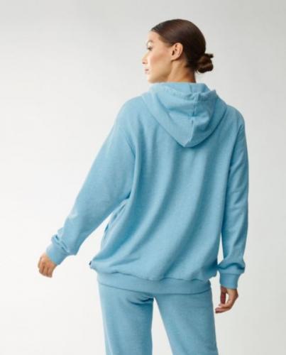 Preview: Lexington Chloe Zip Hood Light Blue Melange, Mood, Model, schick