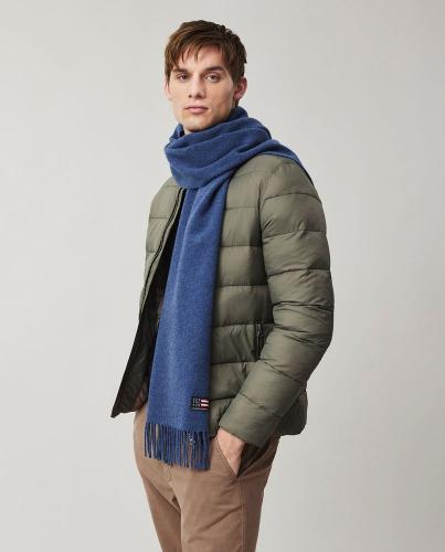 Lexington Massachussets Recycled Wool Blend Schal Blue Melange