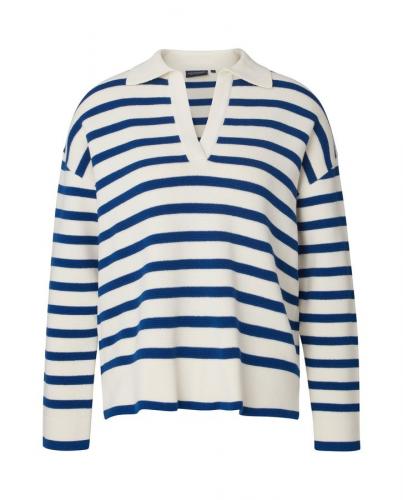 Lexington Peyton Full Milano gestrickt Sweater Blau weiß gestreift