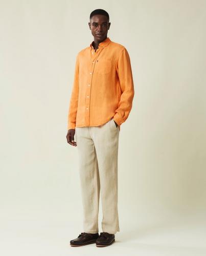 Lexington Casual Linen Shirt Orange L