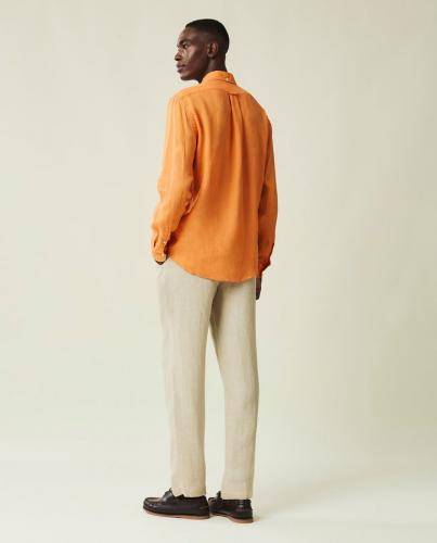 Lexington Casual Linen Shirt Orange L