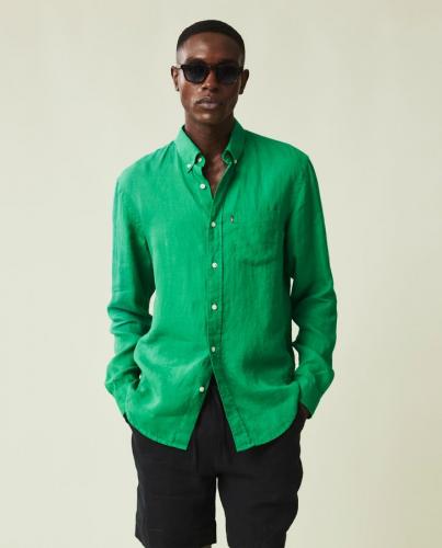 Lexington Casual Linen Shirt Green L