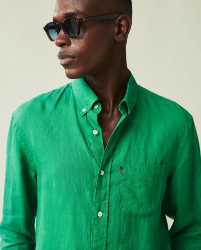 Lexington Casual Linen Shirt Green L