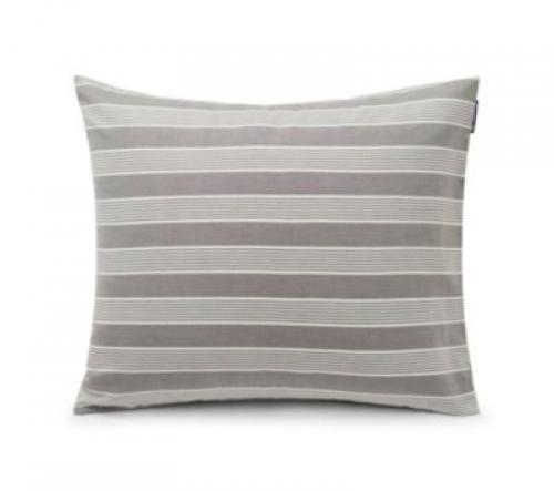 Lexington Kopfkissenbezug Gray/White Striped Lyocell/Cotton